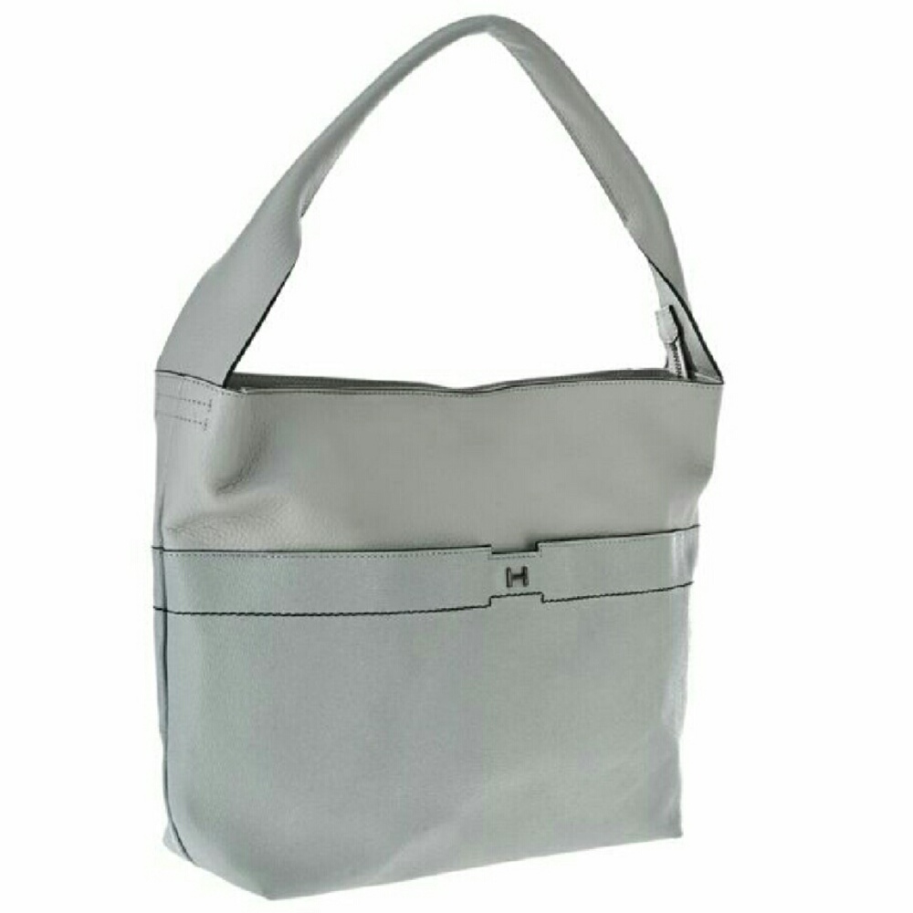 H by Halston Pebble & Saffiano Leather Hobo Handba